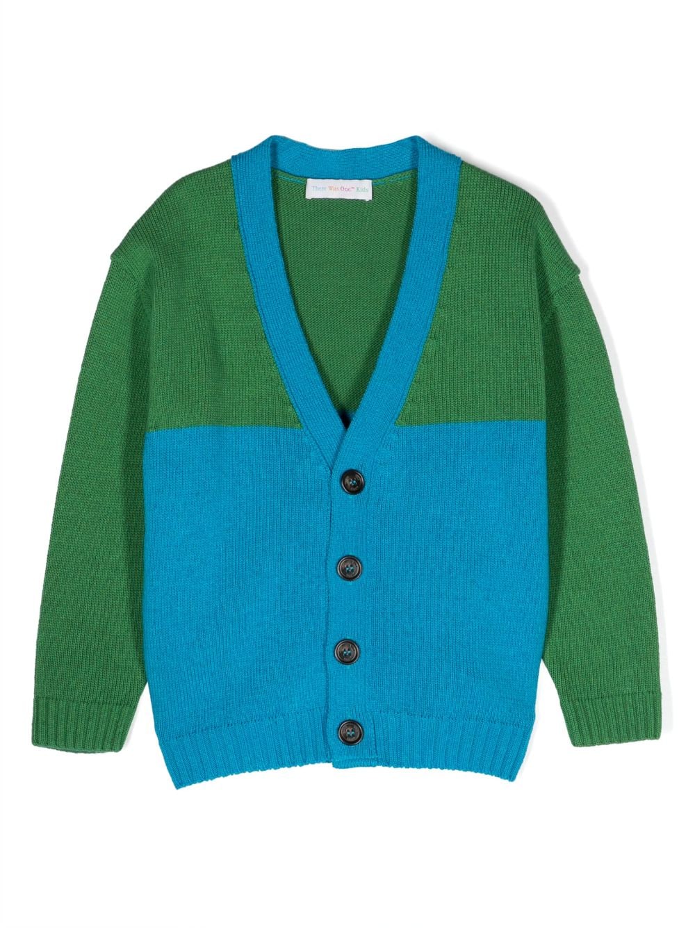 There Was One Kids' Colour-block V-neck Cardigan In Multi