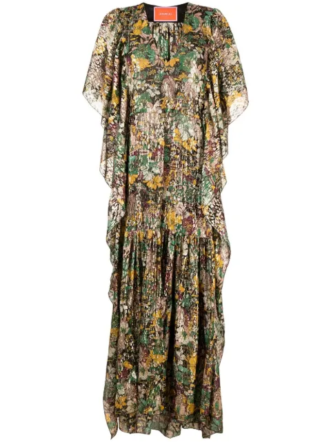 La DoubleJ ruffled jacquard maxi dress