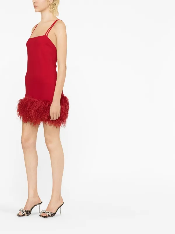 knee length dresses for ladies Dolce Vita Feather Mini Dress in Red