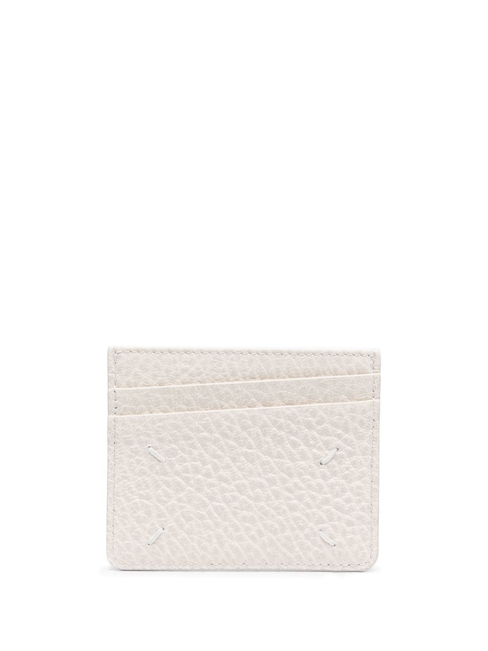 Shop Maison Margiela Four-stitch Leather Card Holder In Grau