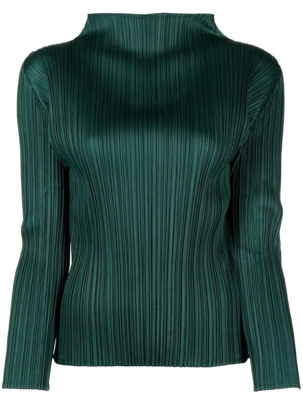 

Pleats Please Issey Miyake pleated mock-neck top - Green