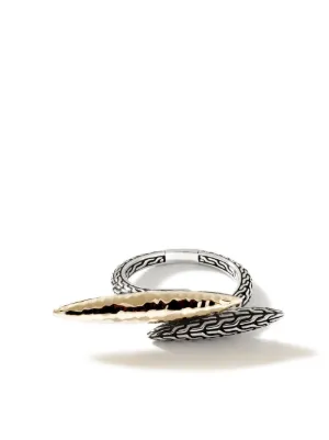 John Hardy 18kt Yellow Gold And Sterling Silver Classic Chain Ring