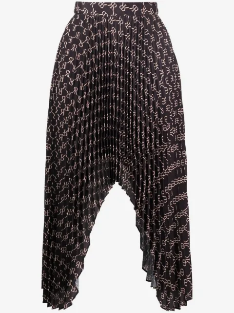 Rokh asymmetrisk kjol med monogram