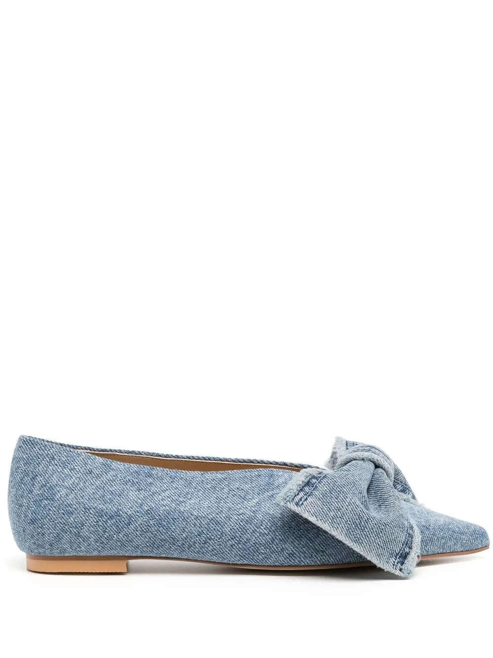 

Kimhekim bow-detail denim ballerina shoes - Blue