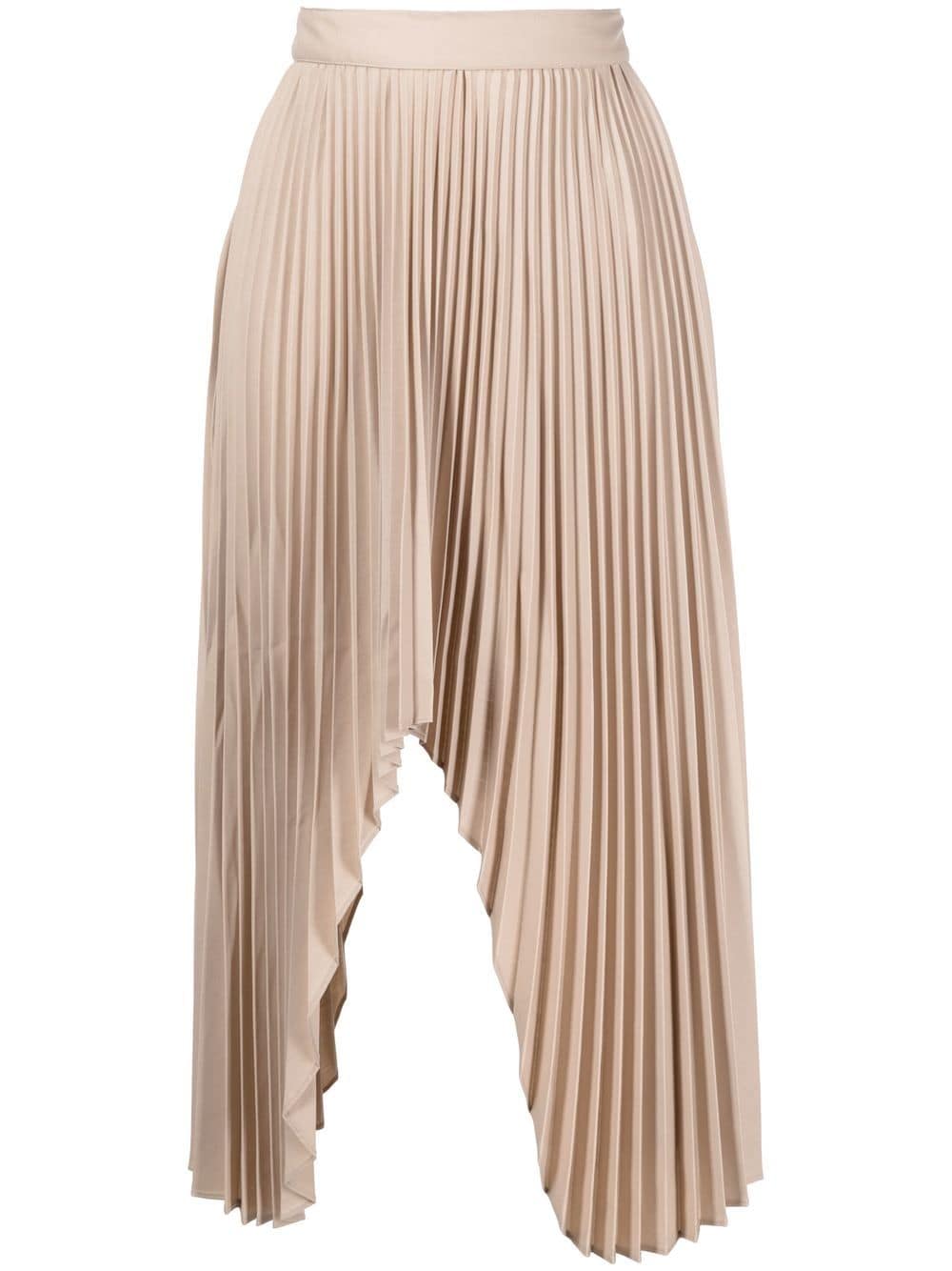 

Rokh fully-pleated asymmetric skirt - Neutrals