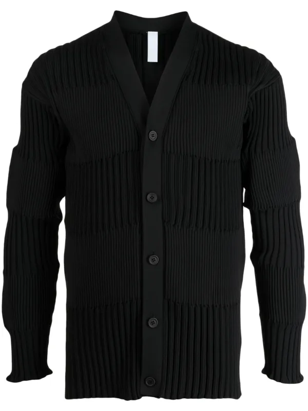 CFCL Fluted contrast-panelling ribbed-knit Cardigan - Farfetch