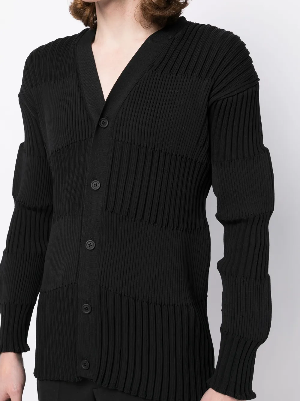 CFCL Fluted contrast-panelling ribbed-knit Cardigan - Farfetch