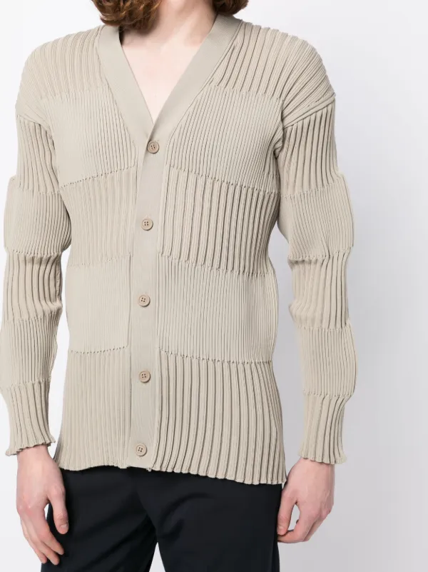 CFCL Fluted contrast-panelling ribbed-knit Cardigan - Farfetch