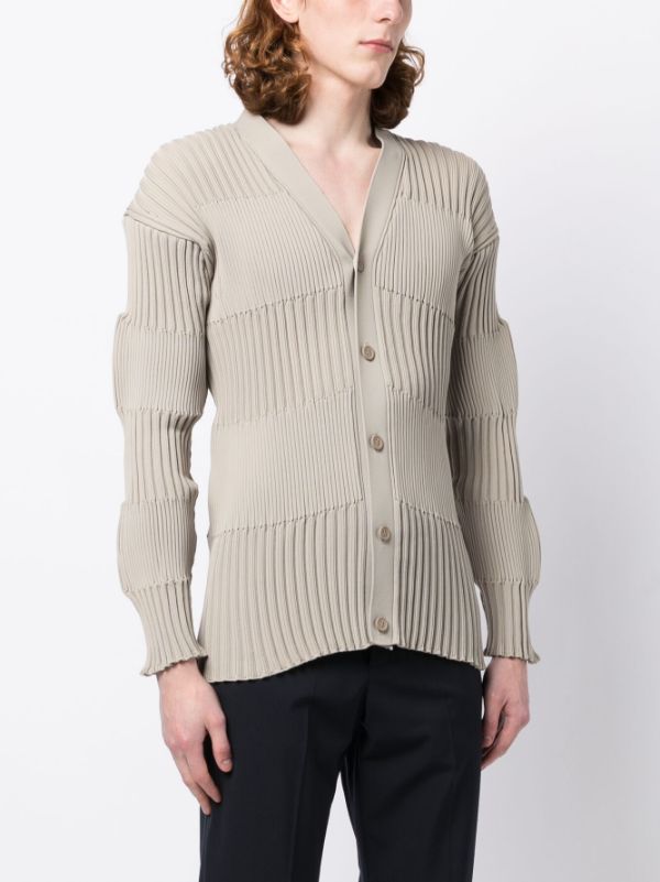CFCL Fluted contrast-panelling ribbed-knit Cardigan - Farfetch