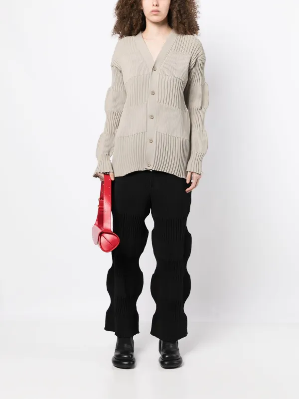 CFCL Fluted contrast-panelling ribbed-knit Cardigan - Farfetch