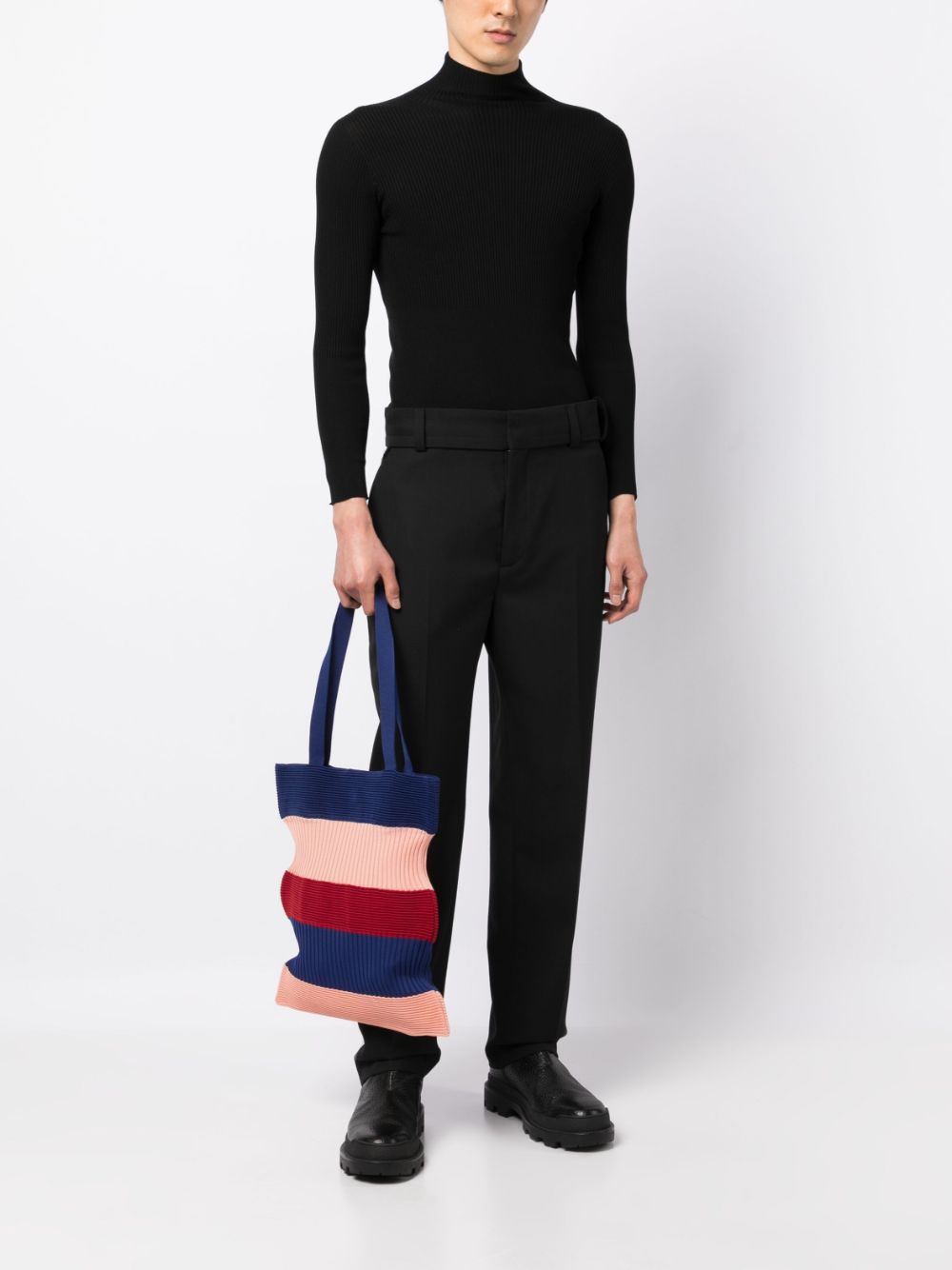 Shop Cfcl Strata Ribbed-knit Tote Bag In Blue