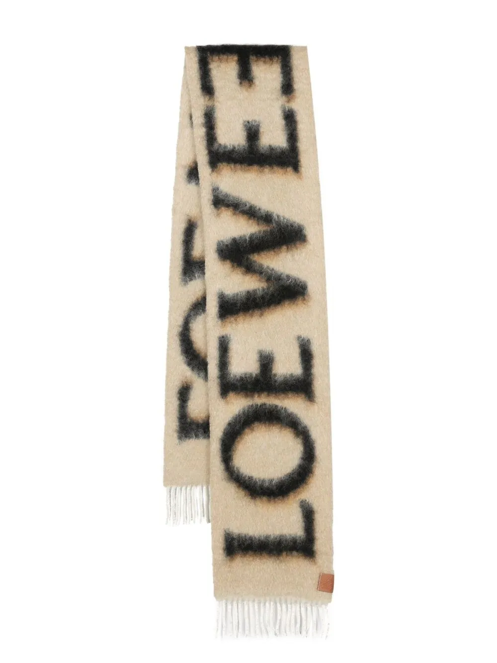 

LOEWE intarsia-knit logo brushed scarf - Neutrals