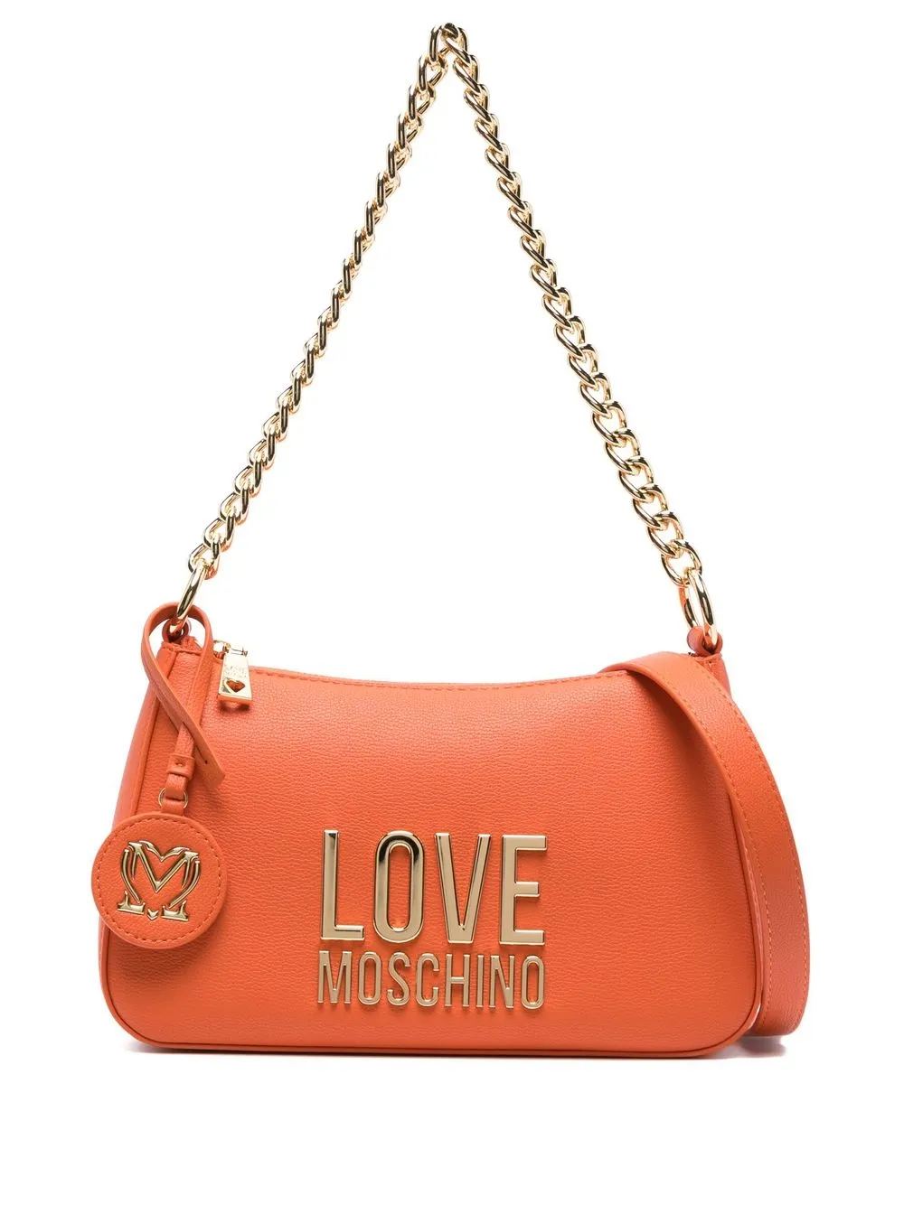 

Love Moschino logo-lettering faux-leather shoulder bag - Orange