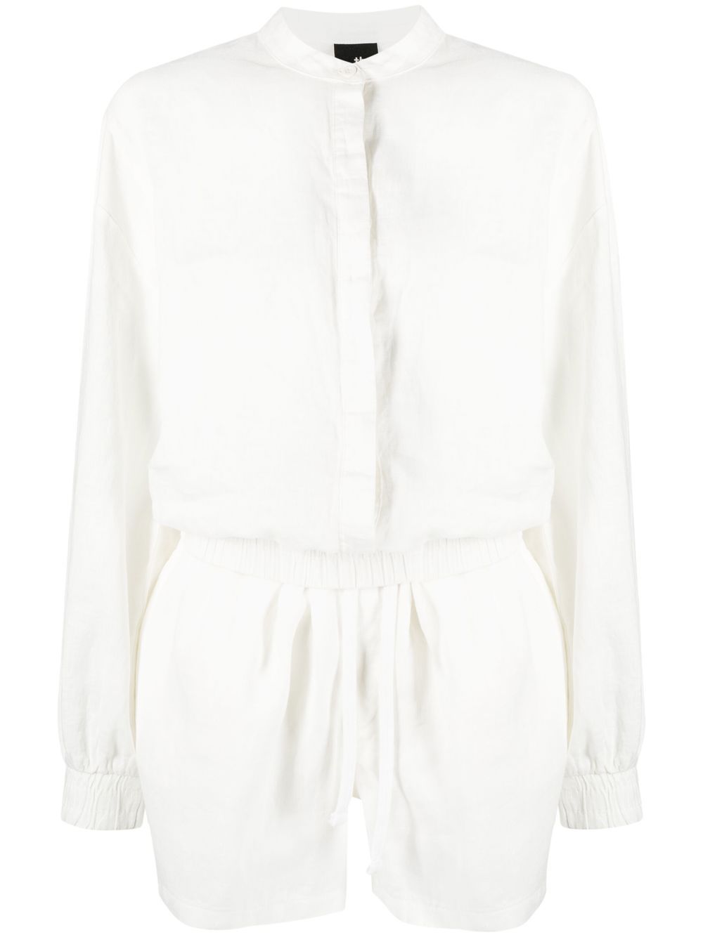 Thom Krom shirt-style linen playsuit - White