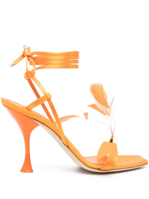 3juin Kimi feather satin sandals