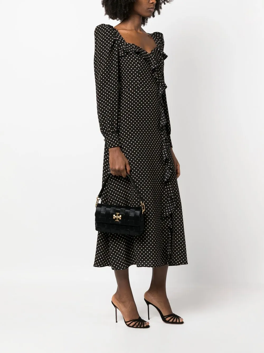 Tory Burch Shopper met logoplakkaat - Zwart