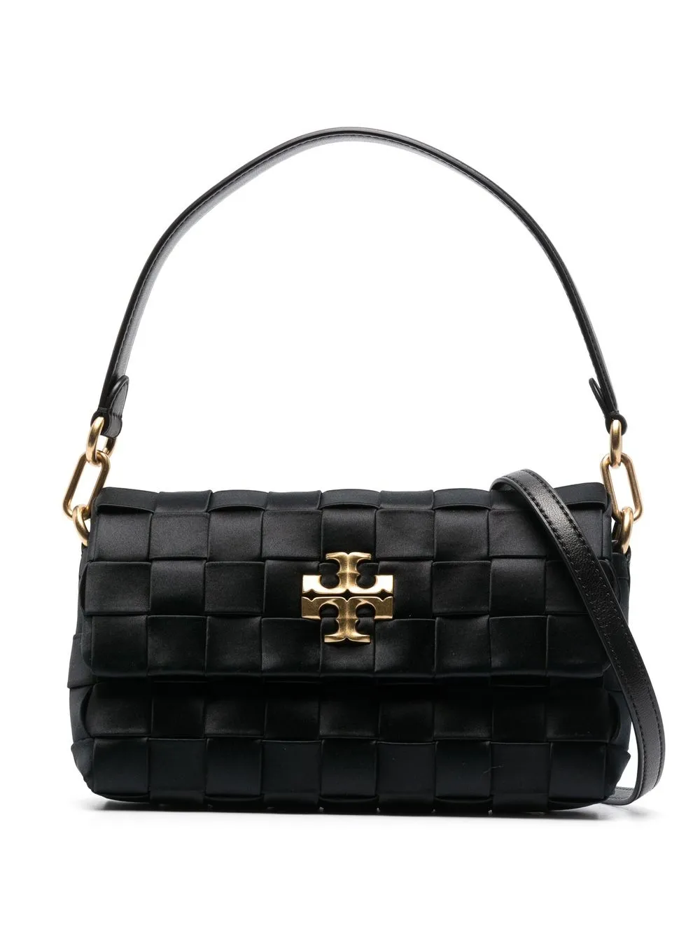

Tory Burch logo-plaque interwoven tote bag - Black