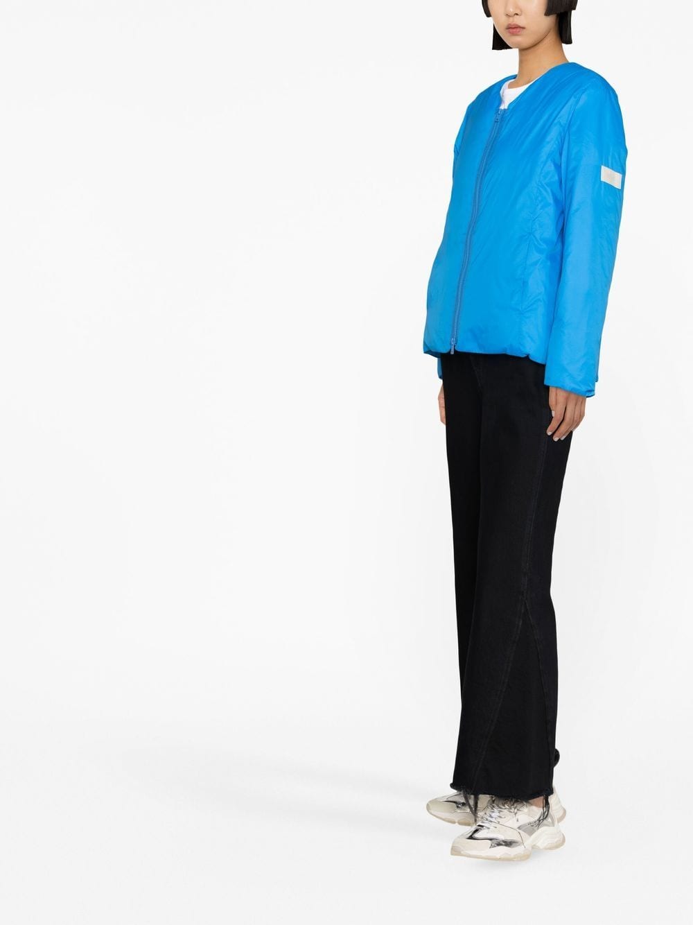 Shop Yves Salomon Padded Zip-fastening Jacket In Blau