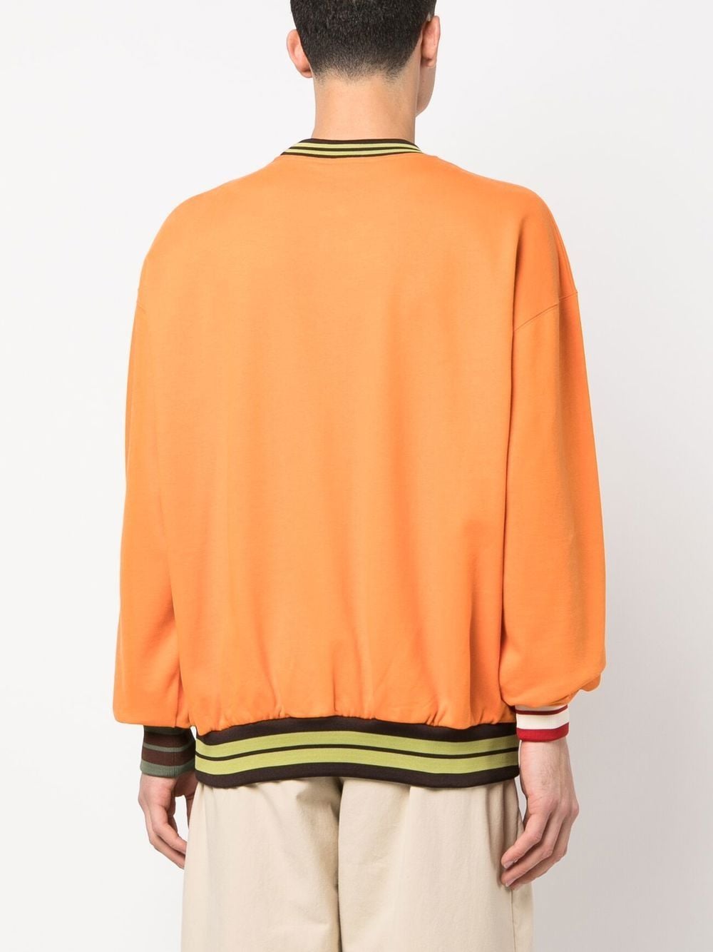 Shop Jacquemus Le Lasso Stripe-trim Sweatshirt In Orange