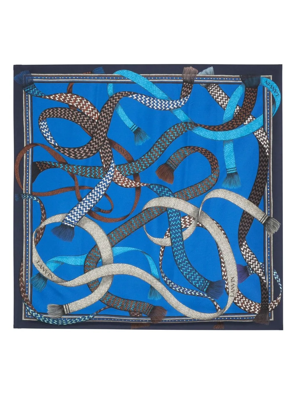 

Lanvin mascada de seda con estampado - Azul