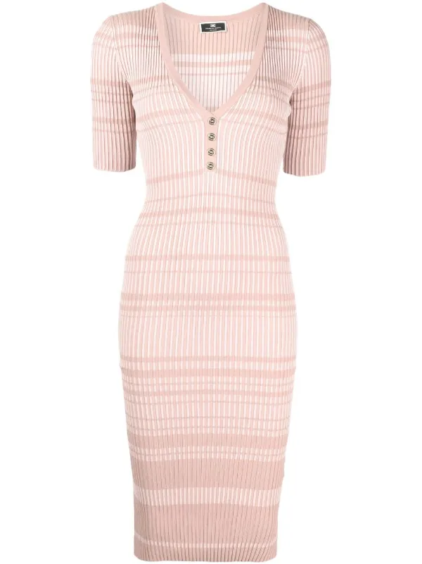 【ELISABETTA FRANCHI】ロングドレス Vネック スリット 刺しゅう ELISABETTA FRANCHI】ロングドレス Vネック スリット 刺しゅう