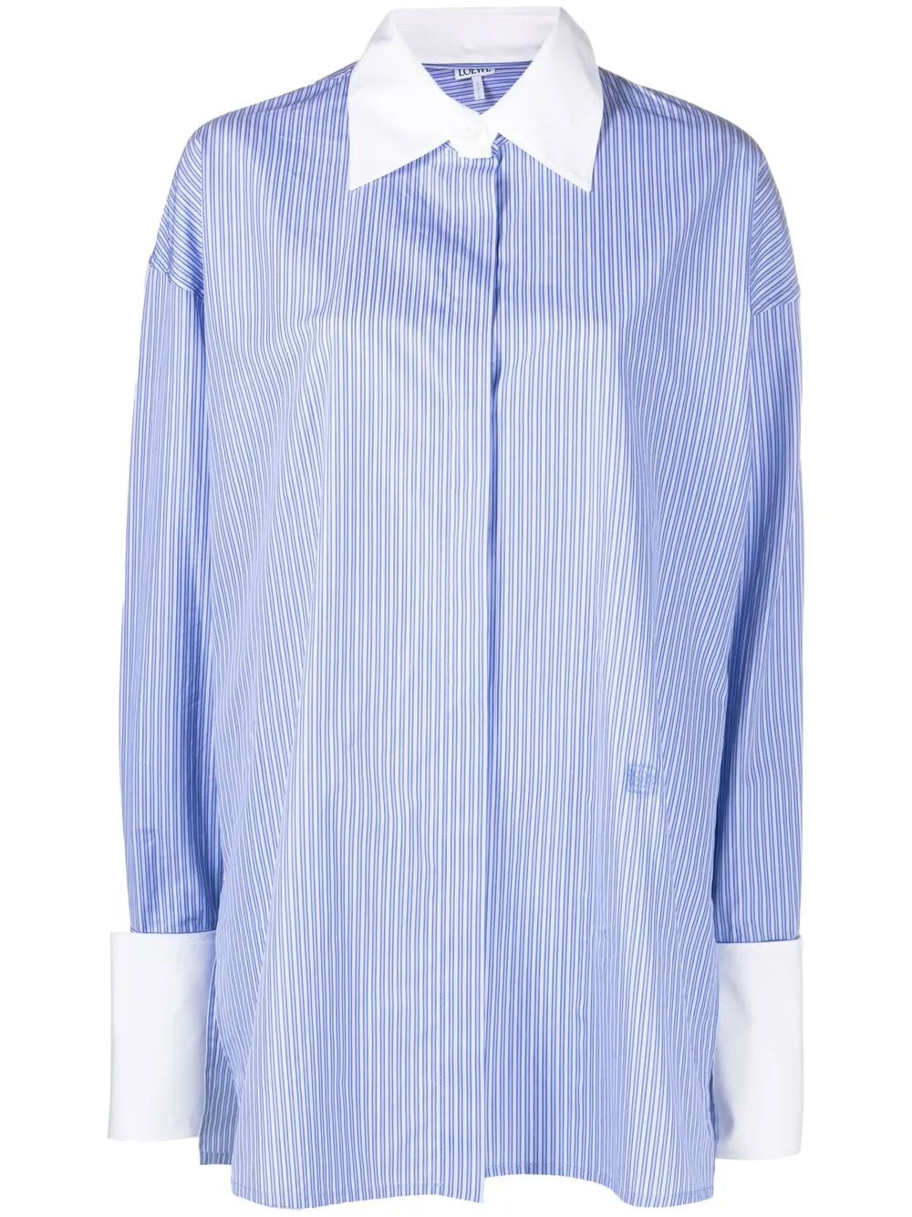 

LOEWE camisa manga larga con rayas estampadas - Azul