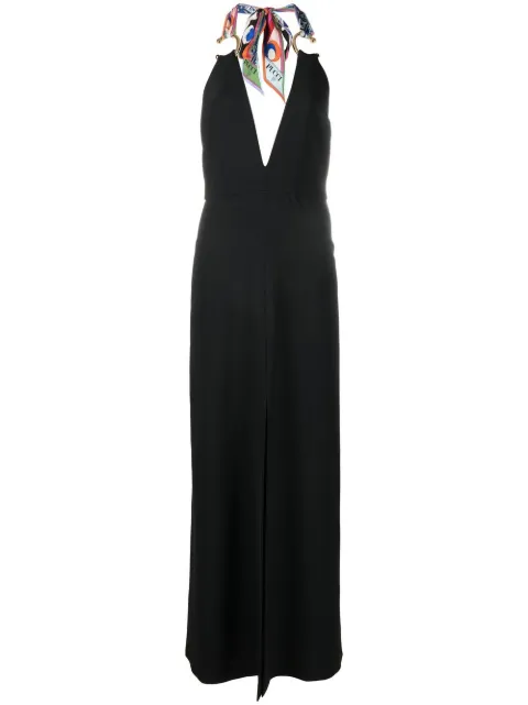 PUCCI plunge halterneck gown
