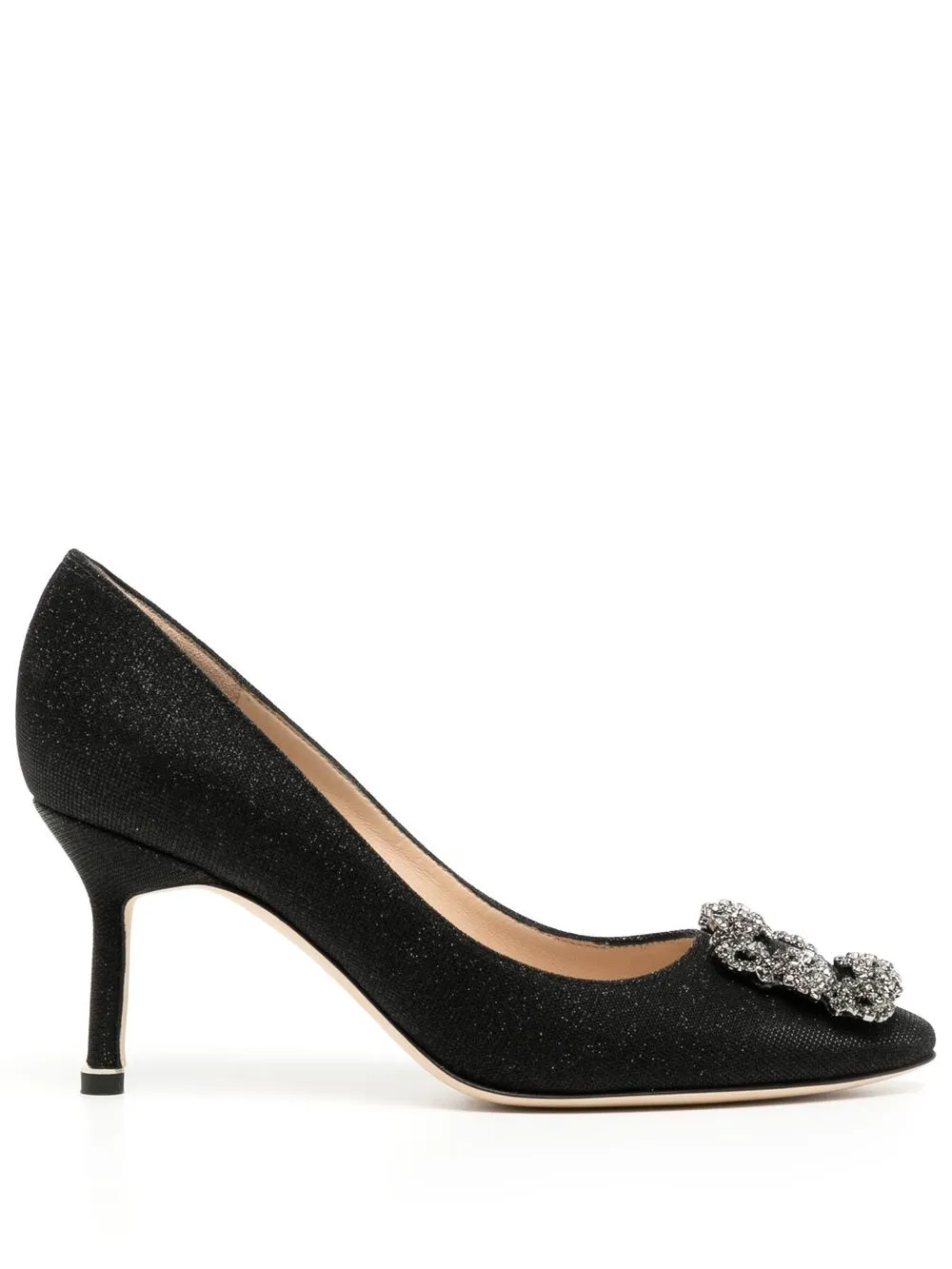 

Manolo Blahnik Hangisi crystal-buckle 70mm pumps - Black