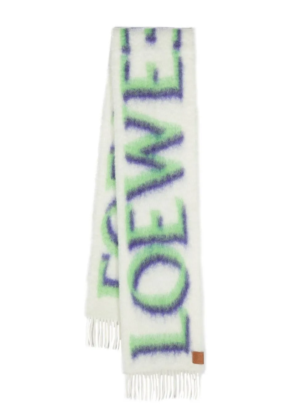 LOEWE intarsia logo-knit scarf | White | Image 1