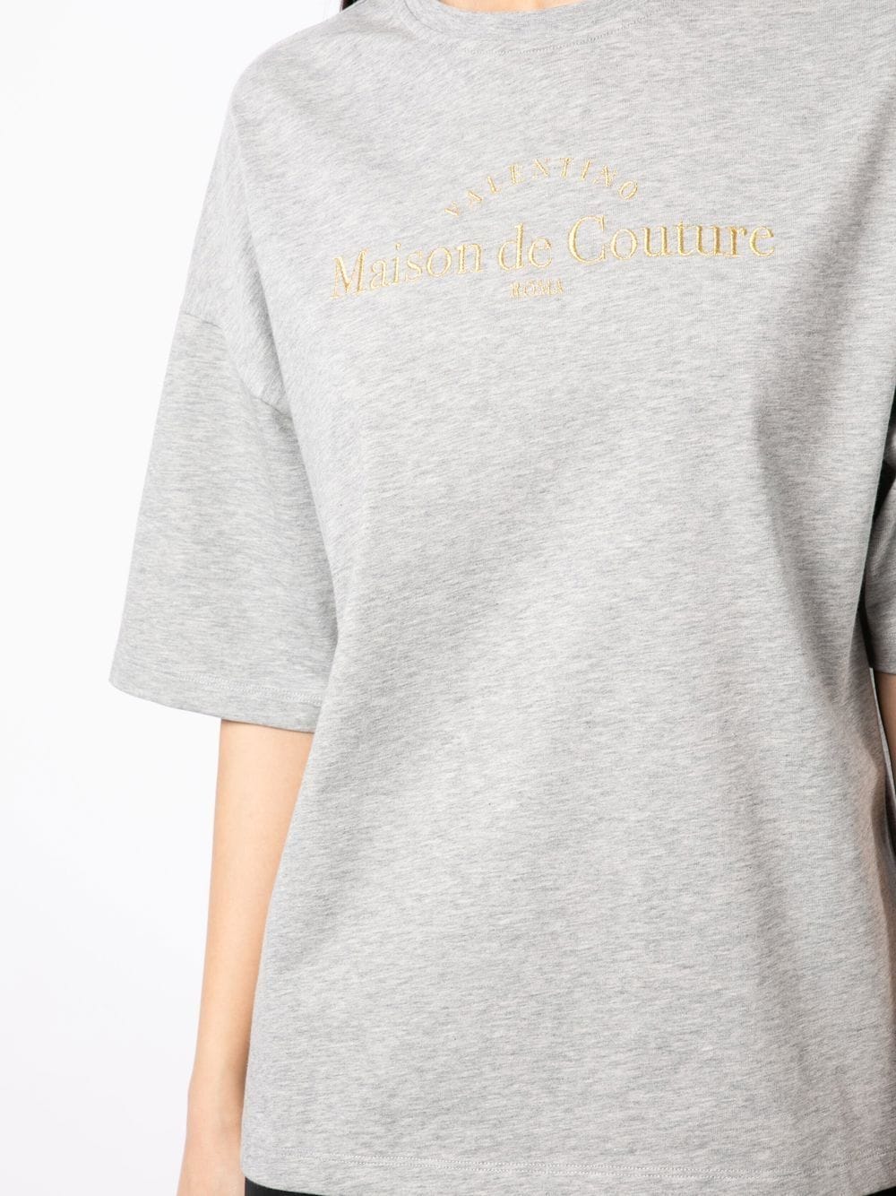 Shop Valentino Graphic T-shirt In Grey