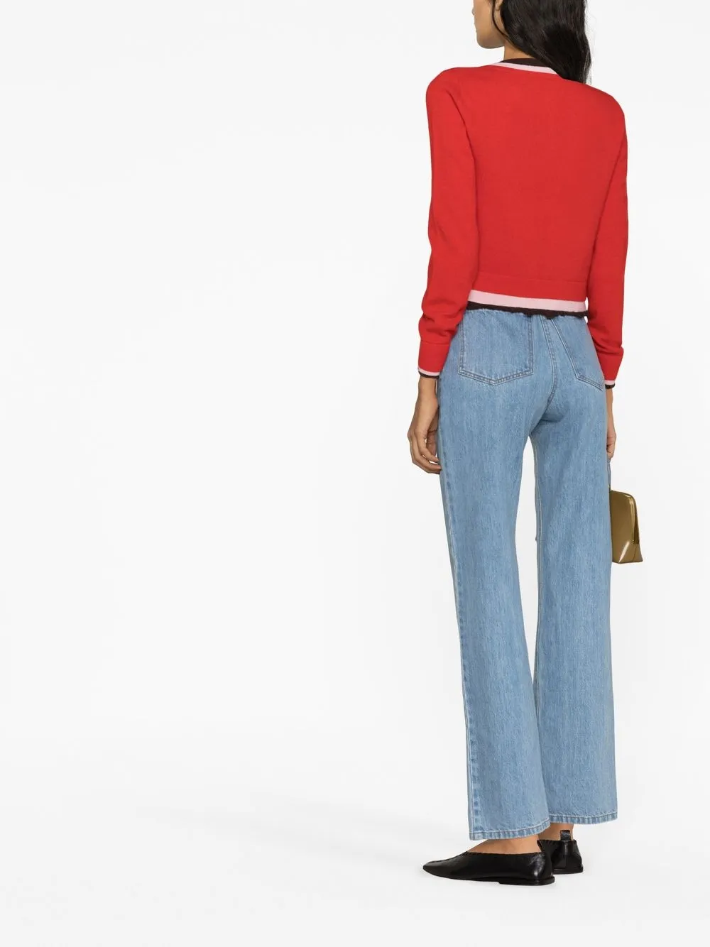 Tory Burch Triple Layer Cashmere Cardigan In Rot