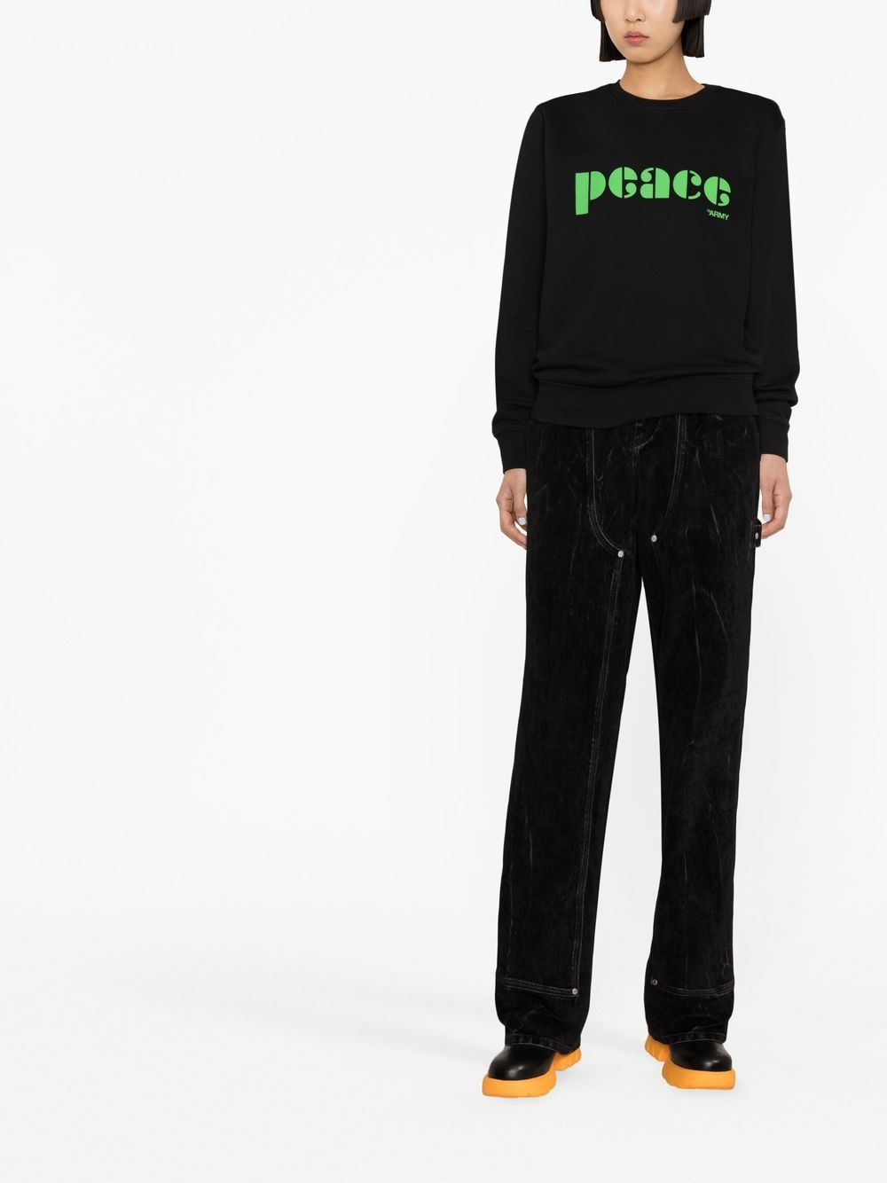 Yves Salomon Sweater met logoprint - Zwart