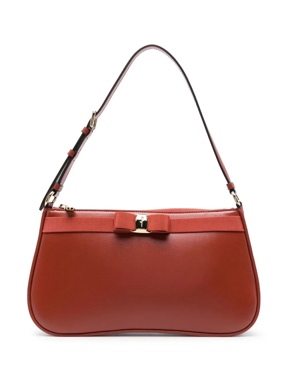 

Ferragamo bow-detail calf leather shoulder bag - Red