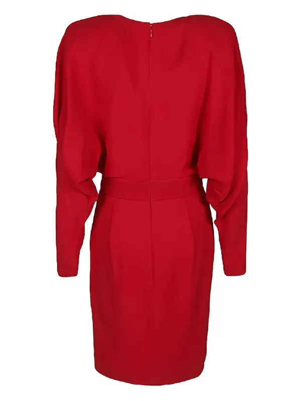 Alexandre Vauthier Plunging-Neck Mini Dress - Red
