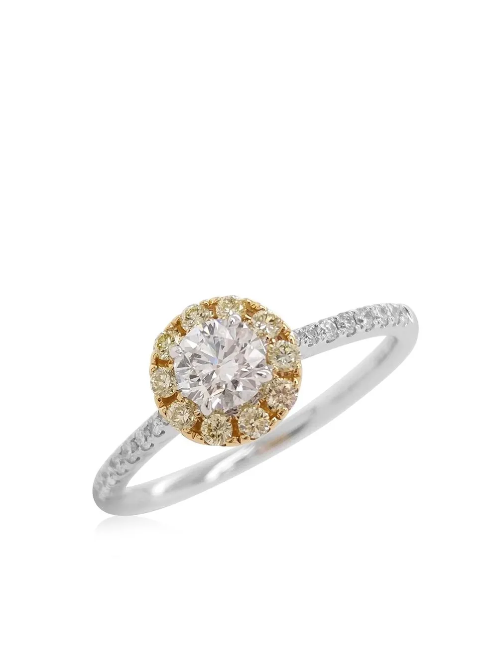 Shop Hyt Jewelry 18kt White Gold Diamond Ring In Silber