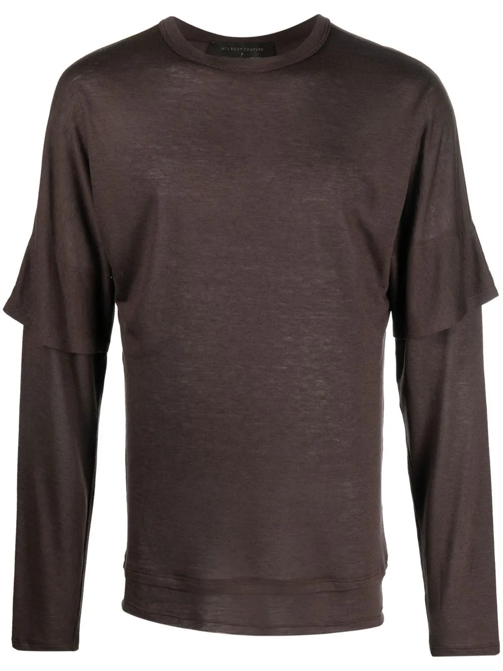 

Atu Body Couture x Tessitura layered long-sleeved T-shirt - Brown