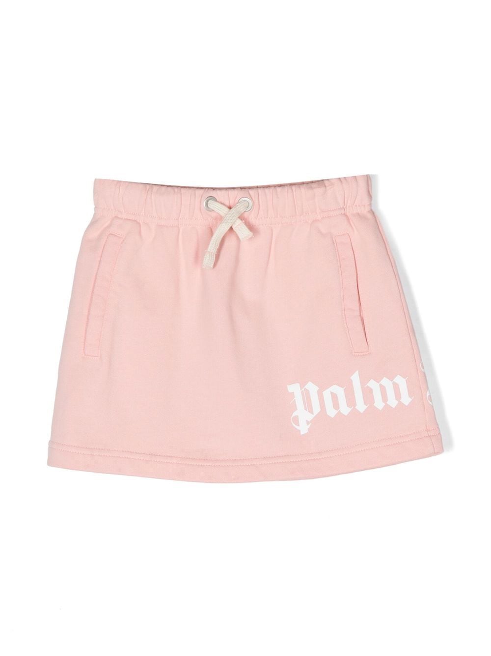 Shop Palm Angels Logo-print Drawstring Skirt In Pink