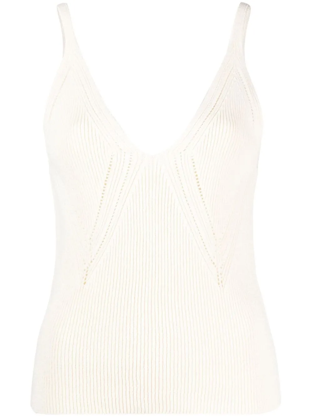 

Jil Sander V-neck ribbed-knit top - White