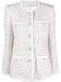 Alessandra Rich round-neck buttoned jacket - White