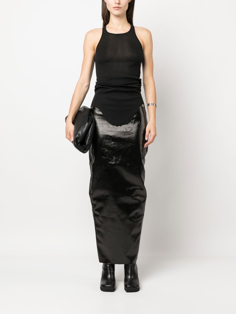 Rick Owens High waist maxi-rok - Zwart