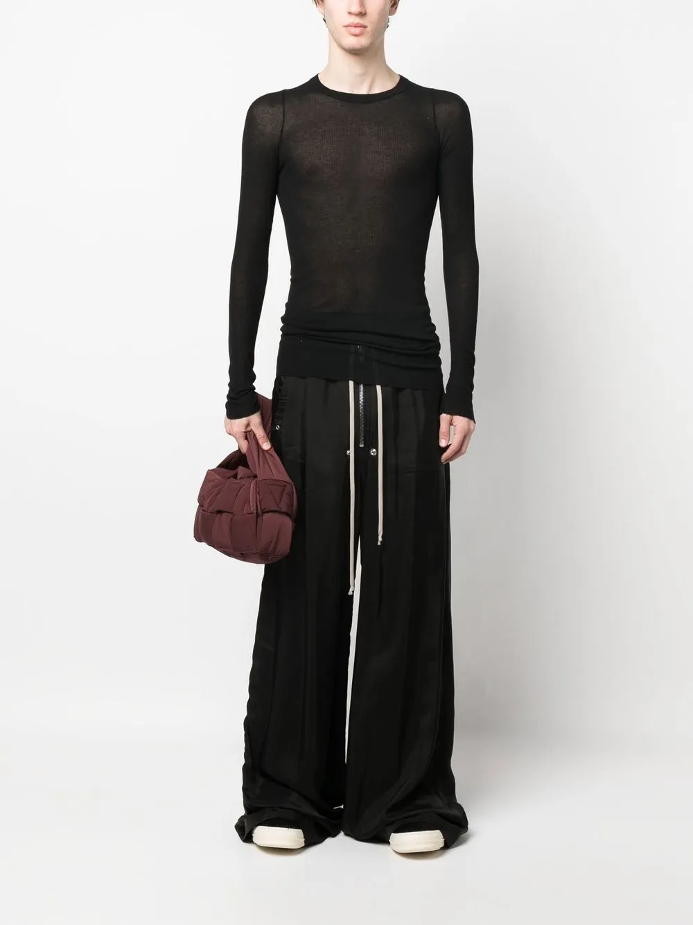 Rick Owens Lang T-shirt - Zwart