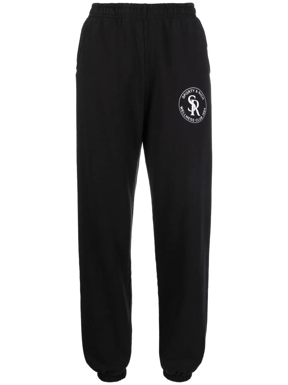 

Sporty & Rich logo-patch cotton track pants - Black