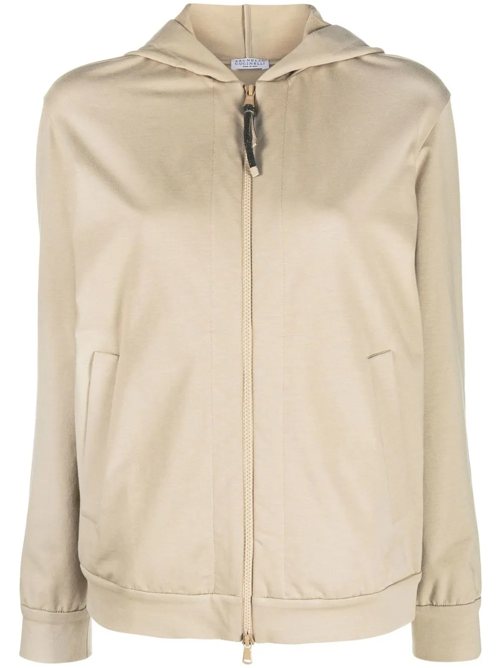 

Brunello Cucinelli Monili chain zipped hoodie - Neutrals