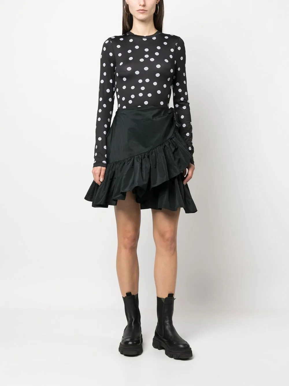 MSGM Rok met ruches - Zwart