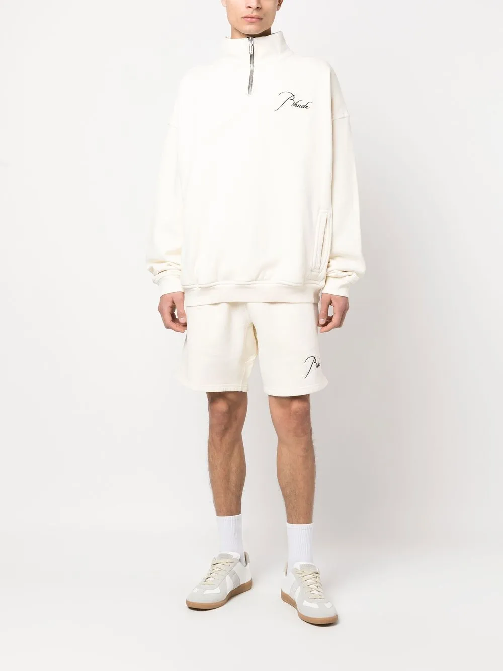 Rhude Trui met geborduurd logo - Wit