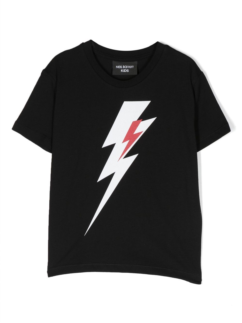 Shop Neil Barrett Thunderbolt-print Cotton T-shirt In Black