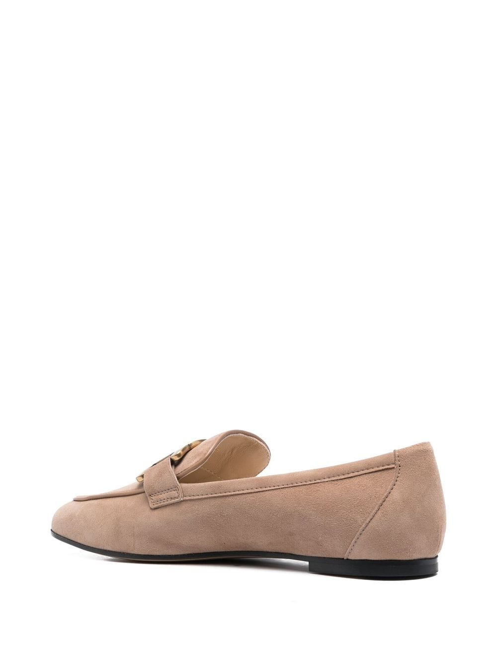 Shop Tod's Engraved Chain-link Loafers In Nude