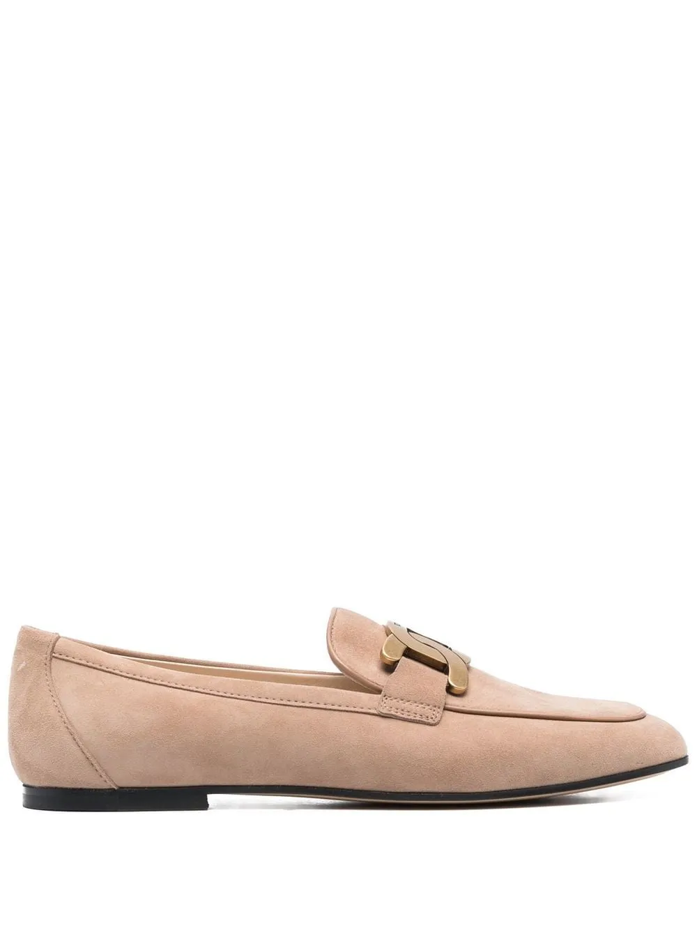 Shop Tod's Engraved Chain-link Loafers In Neutrals