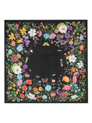 Gucci on sale Flora Print Scarf