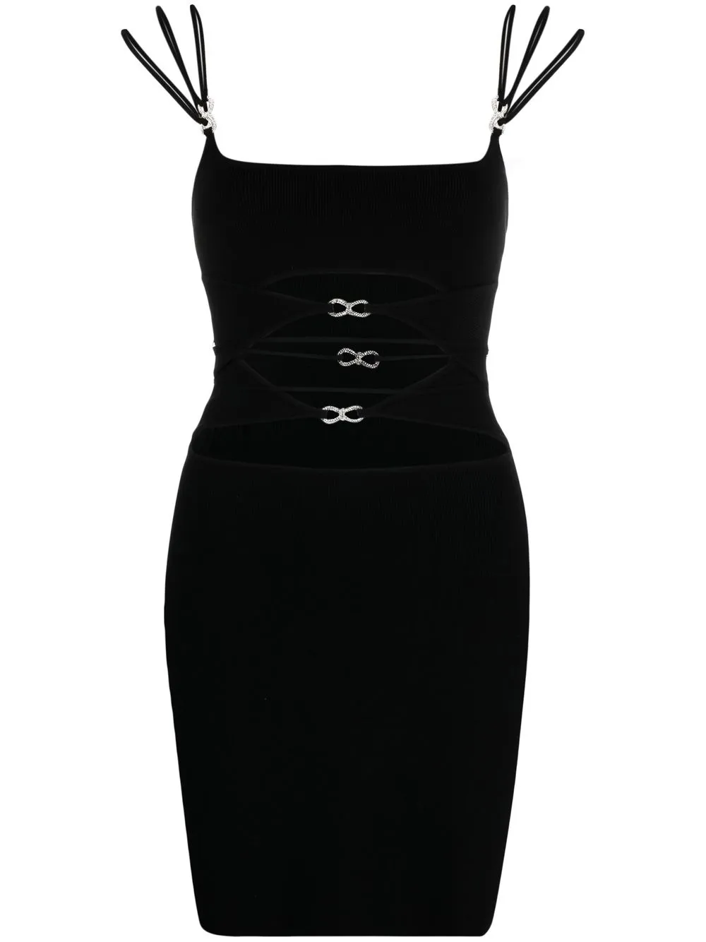 

MACH & MACH cut-out detail midi dress - Black